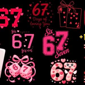 Six Seven 6 7 Valentine PNG Bundle – 10 Designs | $1